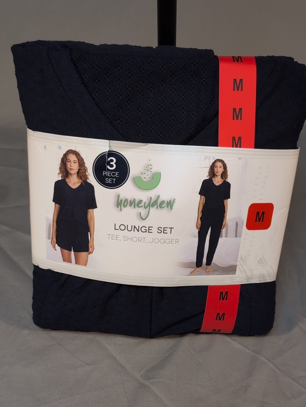 Honeydew Intimates Navy 3-Piece Lounge Set - Tee, Shorts & Joggers. Size: Medium